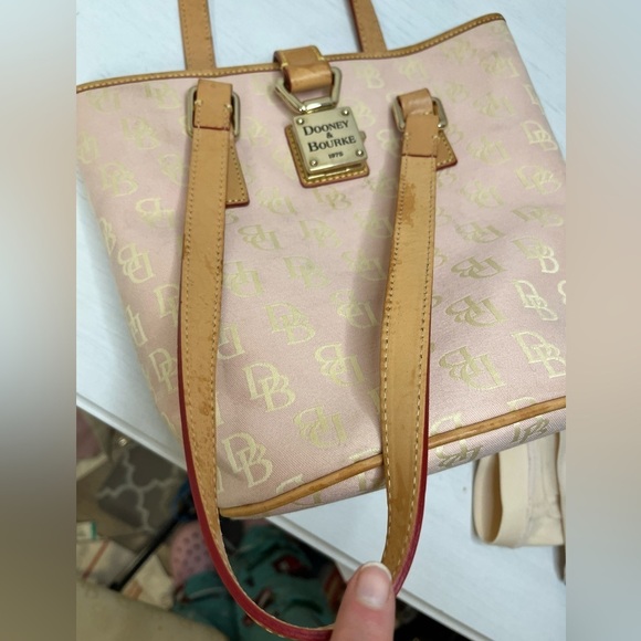 Dooney & Bourke Pink Classic Signature Monogram North South Bucket Bag - Picture 5 of 14